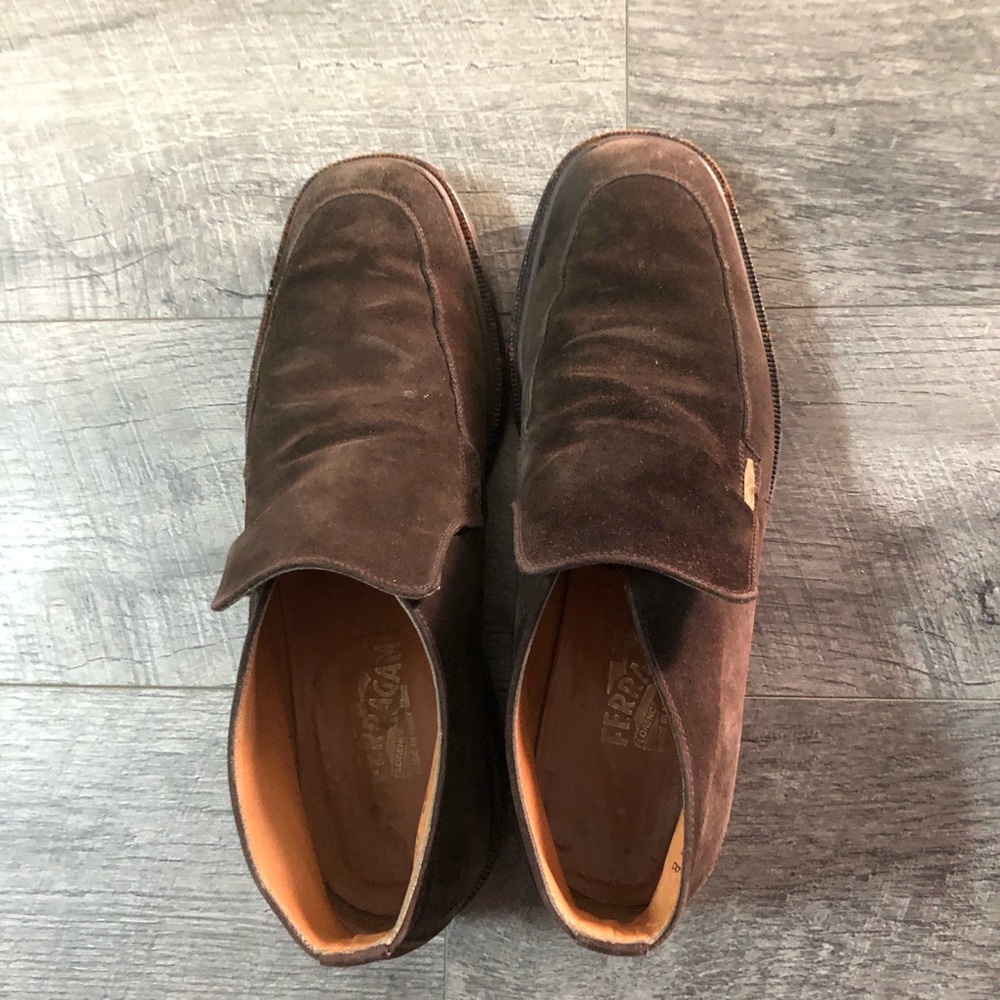 Salvatore Ferragamo Brown Suede Chukka Boots